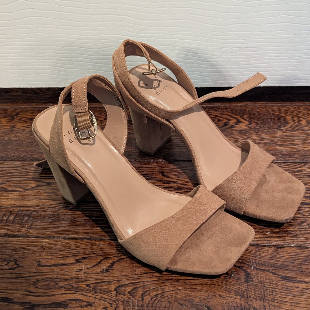 Elegant Tan Block Heels